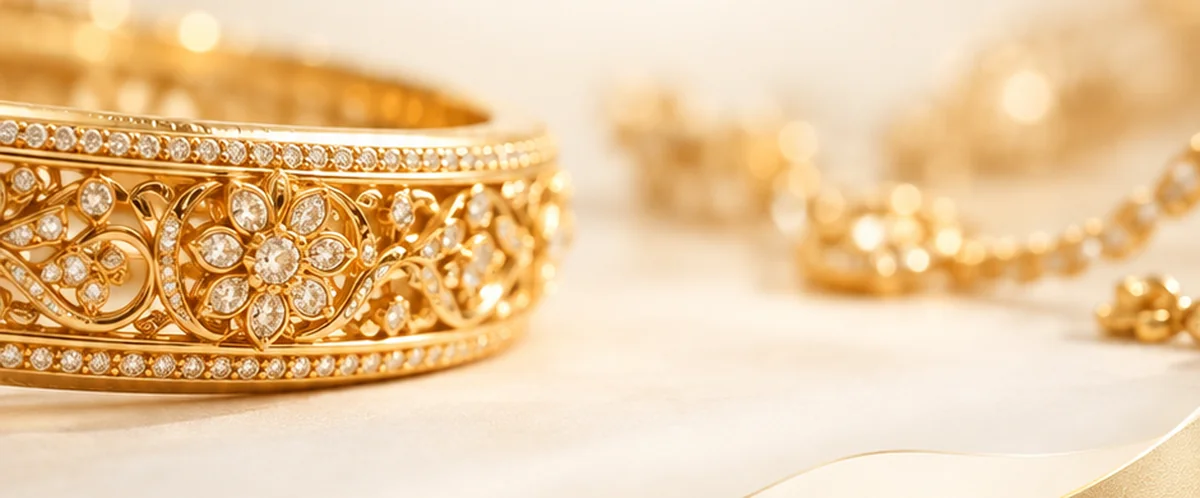Gold jewellery detail